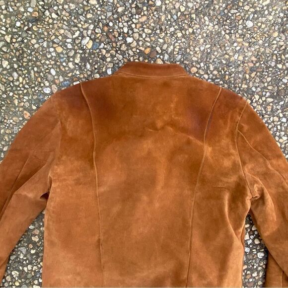 Vintage distressed Marc Jacques Burton hand made suede Moto jacket leather suede - Picture 4 of 8